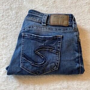 Silver Jeans Womens 30 Blue Suki‎ Crop Midrise Western Ranch Casual Rodeo
